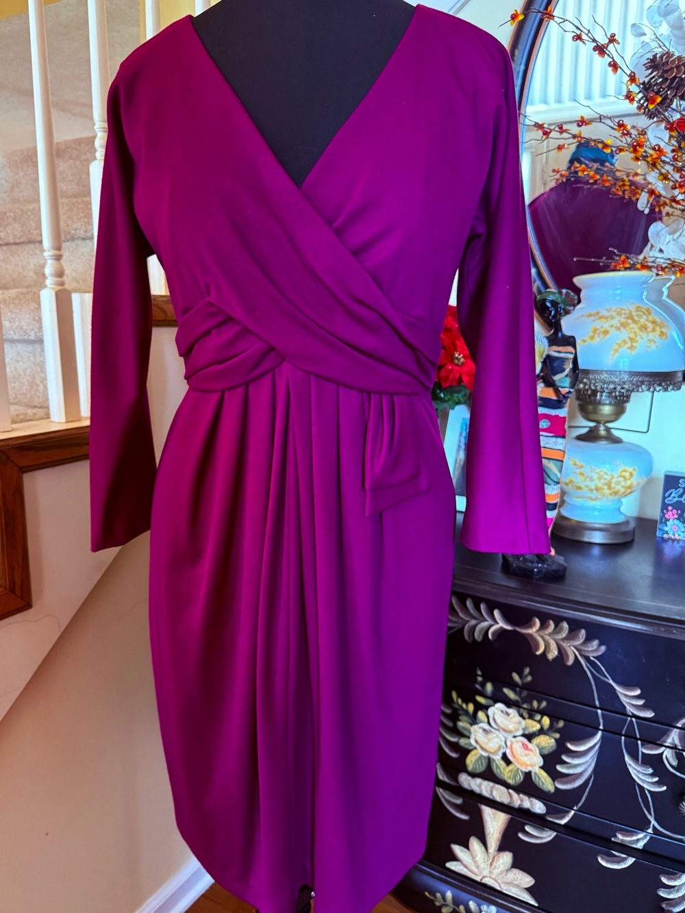 Suzi Chin for Maggy Boutique Deep Magenta Wrap Dress